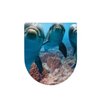 Cute Dolphins In The Ocean Print Toilet Lid Cover