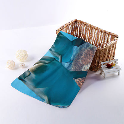 Cute Dolphins In The Ocean Print Towel