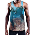 Cute Dolphins In The Ocean Print Men's Workout Tank Top
