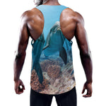Cute Dolphins In The Ocean Print Training Tank Top