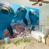 Cute Dolphins In The Ocean Print Wall Sticker