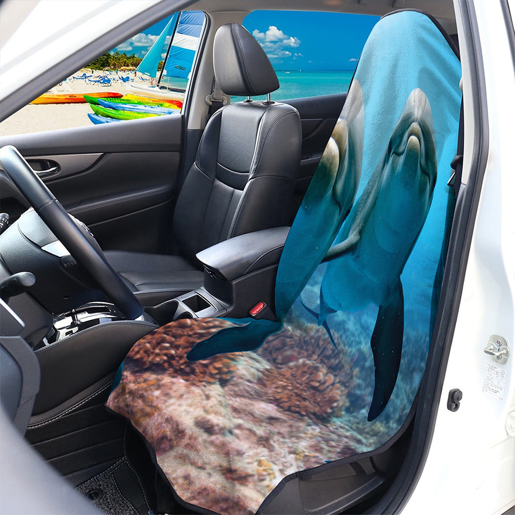 Cute Dolphins In The Ocean Print Waterproof Car Seat Cover