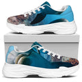 Cute Dolphins In The Ocean Print White Chunky Shoes