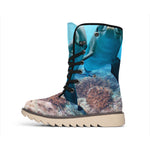 Cute Dolphins In The Ocean Print Winter Boots