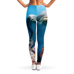 Cute Dolphins In The Ocean Print Women's Leggings