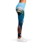 Cute Dolphins In The Ocean Print Women's Leggings