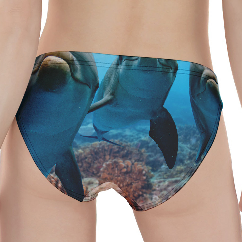 Cute Dolphins In The Ocean Print Women's Panties