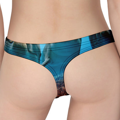 Cute Dolphins In The Ocean Print Women's Thong