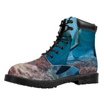 Cute Dolphins In The Ocean Print Work Boots