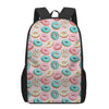 Cute Donut Pattern Print 17 Inch Backpack