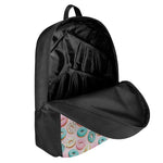 Cute Donut Pattern Print 17 Inch Backpack