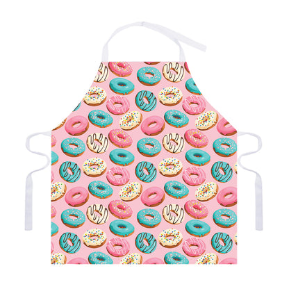 Cute Donut Pattern Print Adjustable Apron