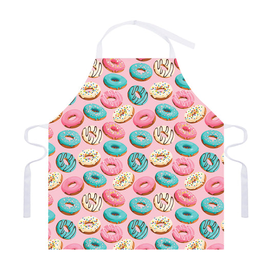 Cute Donut Pattern Print Adjustable Apron
