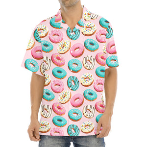 Cute Donut Pattern Print Aloha Shirt