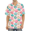 Cute Donut Pattern Print Aloha Shirt