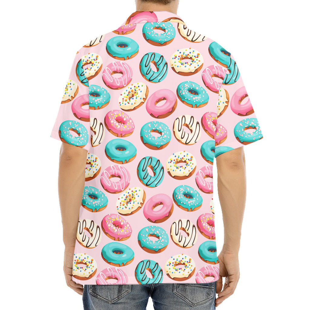 Cute Donut Pattern Print Aloha Shirt