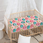 Cute Donut Pattern Print Baby Crib Sheet