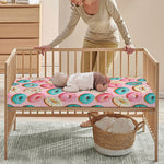 Cute Donut Pattern Print Baby Crib Sheet