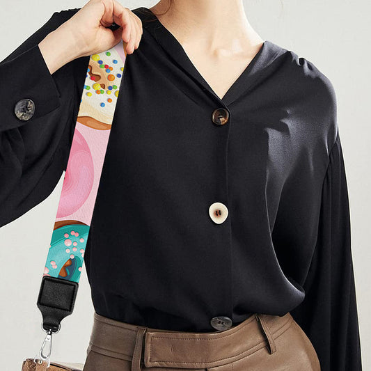 Cute Donut Pattern Print Bag Strap