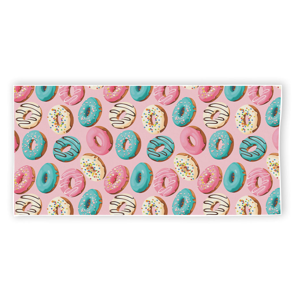 Cute Donut Pattern Print Beach Towel