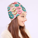 Cute Donut Pattern Print Beanie