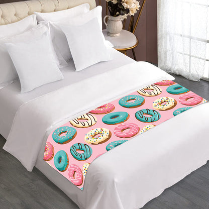 Cute Donut Pattern Print Bed Runner