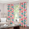 Cute Donut Pattern Print Dimout Grommet Curtains