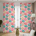 Cute Donut Pattern Print Dimout Pencil Pleat Curtains