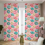 Cute Donut Pattern Print Blackout Pencil Pleat Curtains