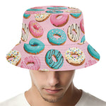 Cute Donut Pattern Print Bucket Hat