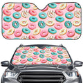 Cute Donut Pattern Print Car Windshield Sun Shade