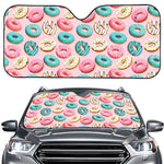 Cute Donut Pattern Print Car Windshield Sun Shade