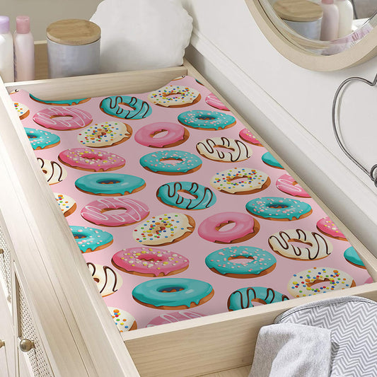 Cute Donut Pattern Print Changing Pad Cover