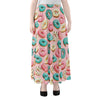 Cute Donut Pattern Print Chiffon Maxi Skirt