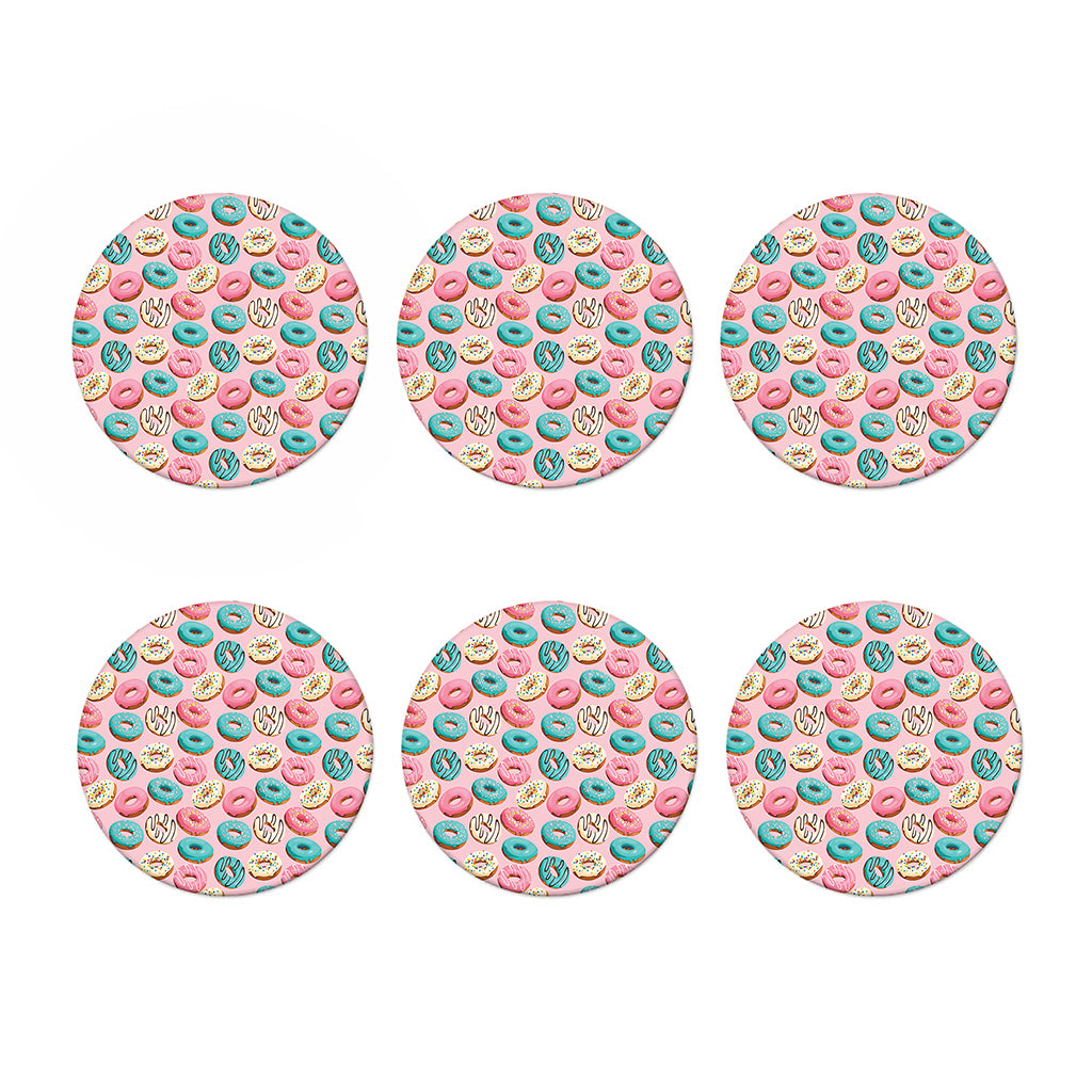 Cute Donut Pattern Print Coaster Set