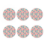 Cute Donut Pattern Print Coaster Set