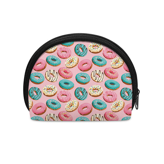 Cute Donut Pattern Print Coin Purse