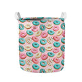 Cute Donut Pattern Print Collapsible Laundry Basket