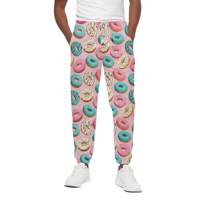 Cute Donut Pattern Print Cotton Pants