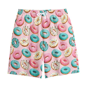 Cute Donut Pattern Print Cotton Shorts