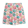 Cute Donut Pattern Print Cotton Shorts