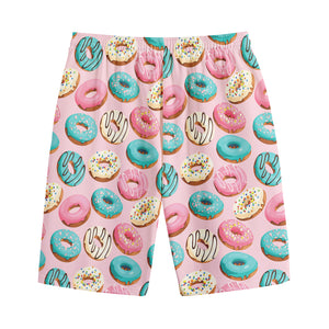 Cute Donut Pattern Print Cotton Shorts