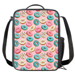 Cute Donut Pattern Print Crossbody Lunch Bag