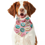 Cute Donut Pattern Print Dog Bandana
