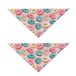 Cute Donut Pattern Print Dog Bandana