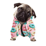 Cute Donut Pattern Print Dog Zip Up Hoodie