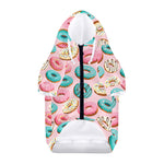Cute Donut Pattern Print Dog Zip Up Hoodie