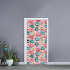 Cute Donut Pattern Print Door Sticker