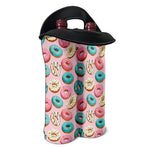 Cute Donut Pattern Print Double Neoprene Wine Tote