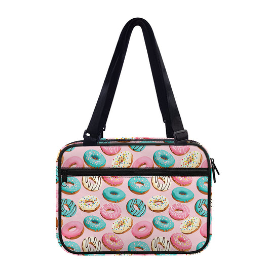 Cute Donut Pattern Print Double Strap Bible Bag
